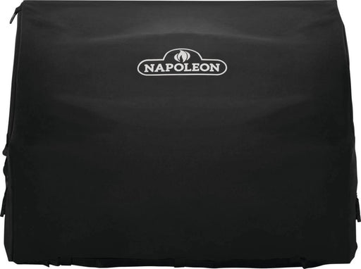 Black grill cover with Napoleon logo on a white background