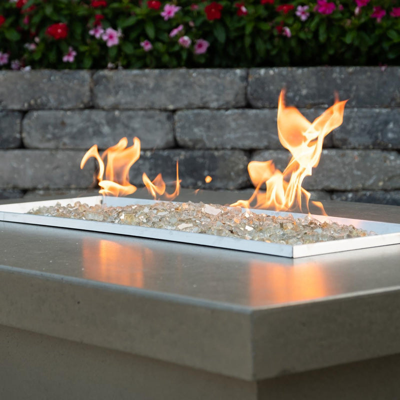 American Fyre Designs Contempo 52 Inch Rectangular GFRC Natural Gas Fire Pit Table in Smoke