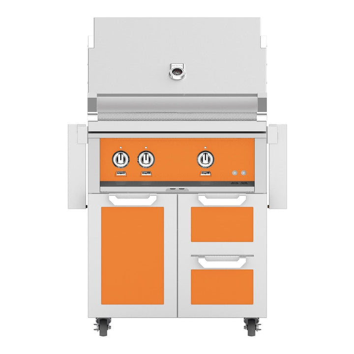 Hestan 30-in Grill w/ Rotisserie On Double Drawer & Door Tower Cart
