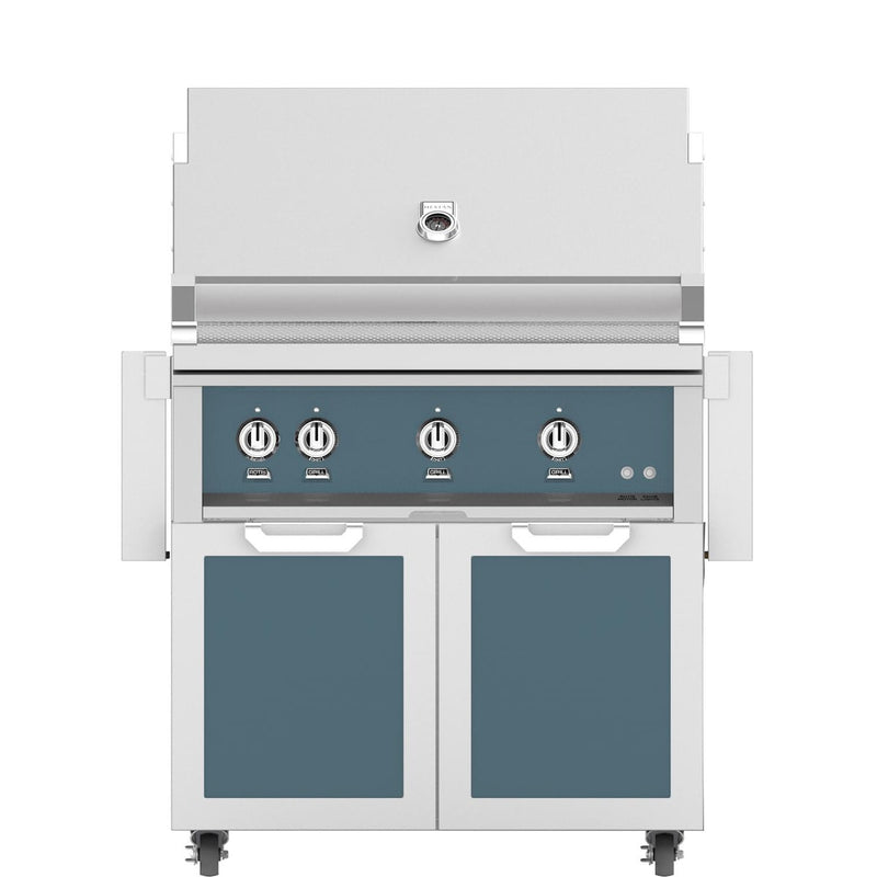 Hestan 36-Inch Gas Grill w/ Sear Burner & Rotisserie On Double Door Tower Cart
