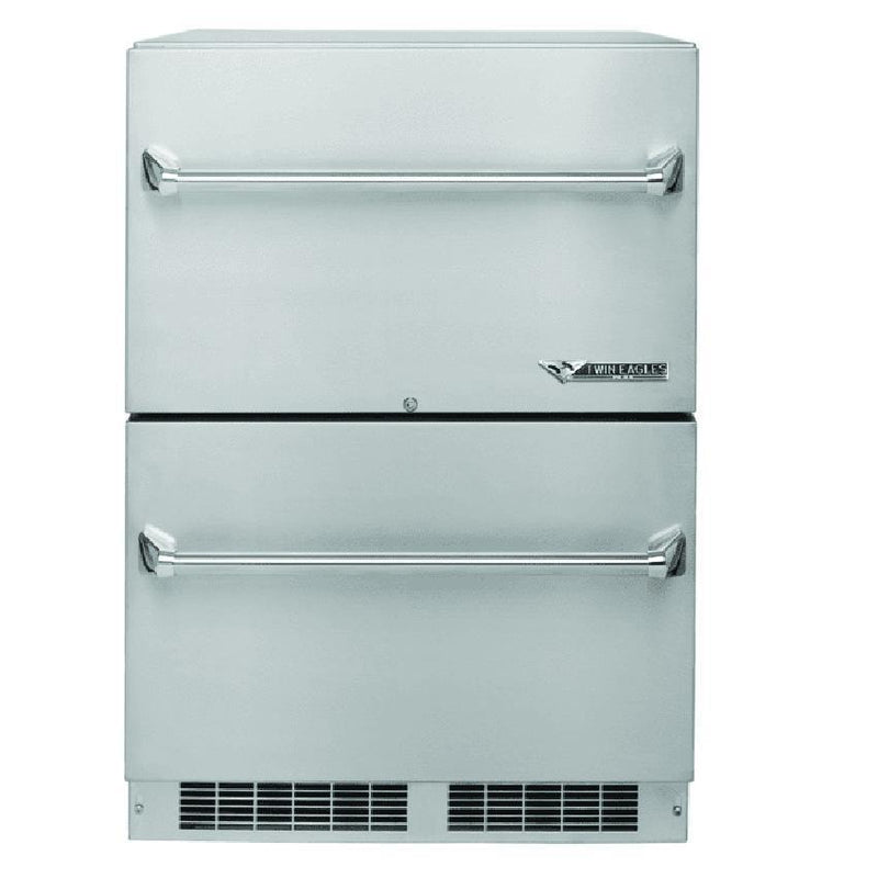 Twin Eagles 24-Inch Outdoor Rated Double Drawer Refrigerator - TE24D