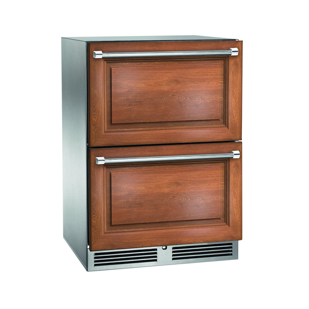 Perlick 24-Inch Signature Series Stainless Steel Panel Ready Outdoor Dual Zone Refrigerator/Freezer Drawers