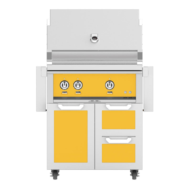 Hestan 30-in Grill w/ Rotisserie On Double Drawer & Door Tower Cart