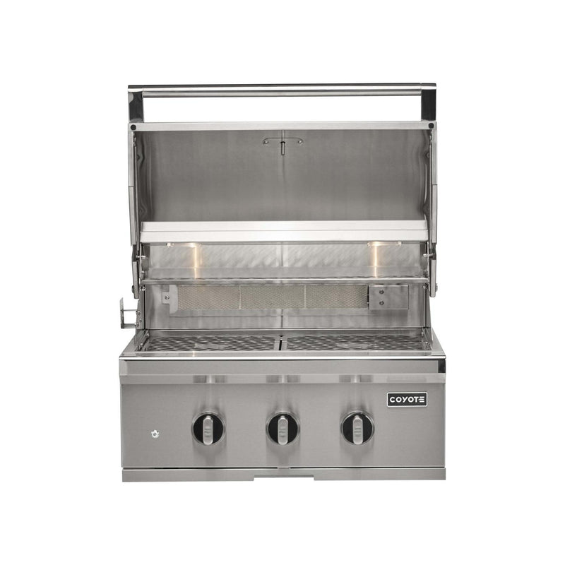 Coyote SL-Series 30-in 2-Burner Built-In Grill w/ Sear Burner, Rotisserie, & Safety Valve - C3SL30