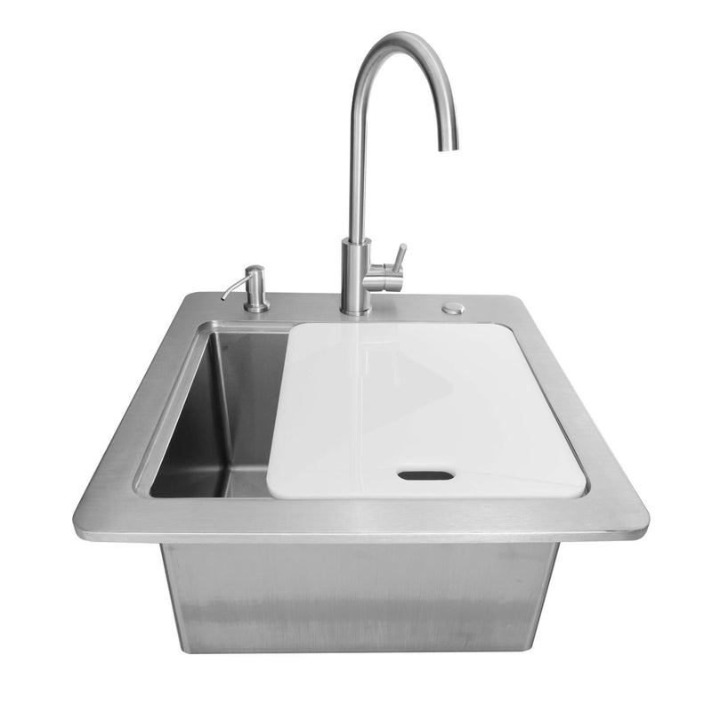 Coyote 21 Inch Sink w/ Drain, Faucet & Soap Dispenser - C3SINKF21