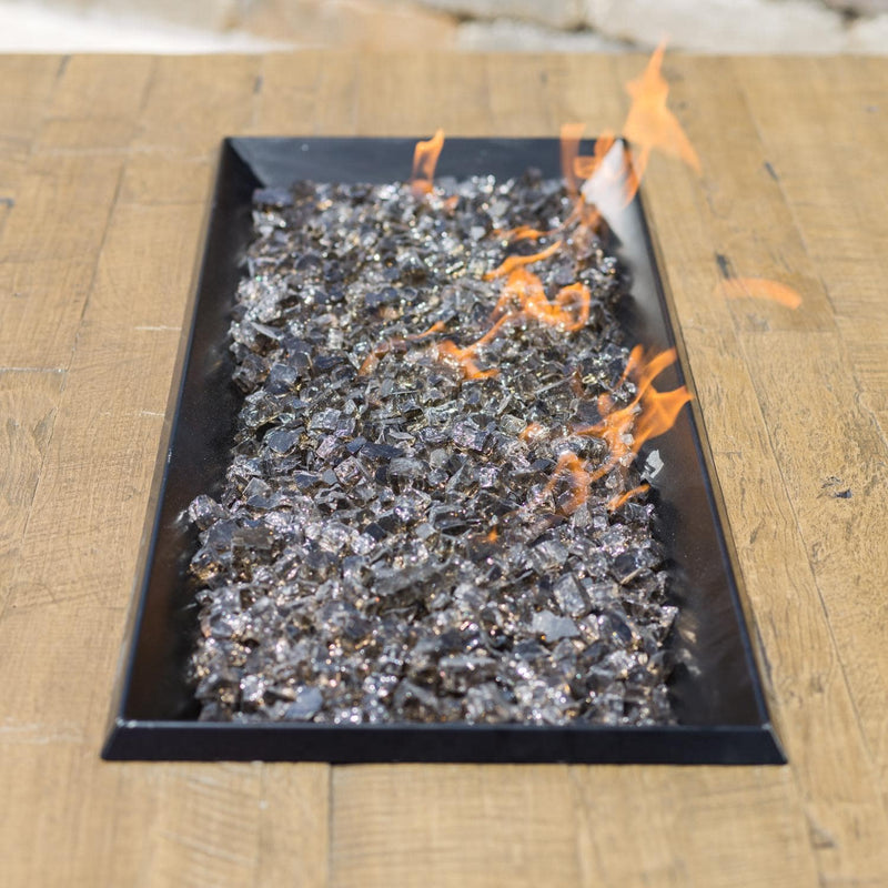 American Fyre Designs Cosmopolitan 54 Inch Rectangular GFRC Gas Fire Pit Table in Black