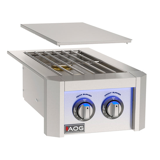 American Outdoor Grill Double Side Burner with Lights for L-Series Built-In Grill - AOG2SBL(P)
