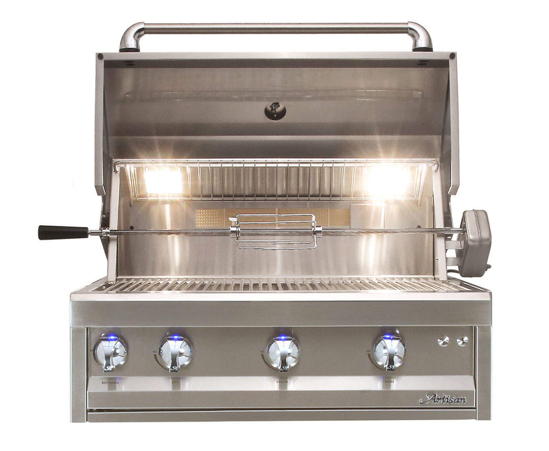 Artisan Professional 32-Inch 3-Burner Built-In Gas Grill With Rotisserie - ARTP-32