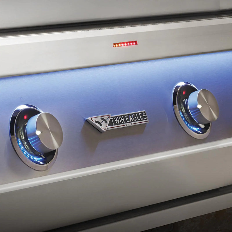 Twin Eagles Eagle One 54-Inch 4-Burner Built-In Gas Grill with Sear Zone & Two Infrared Rotisserie Burners - TE1BQ54RS-L(N)