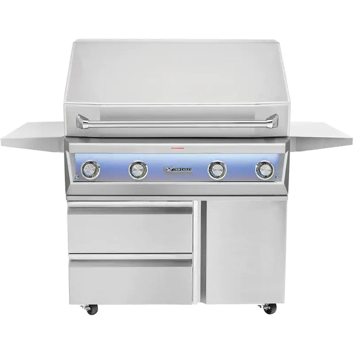 Twin Eagles Eagle One 42-Inch 3-Burner Gas Grill with Sear Zone & Infrared Rotisserie Burner On Deluxe Cart - TE1BQ42RS-N(L) + TEGB42SD-B