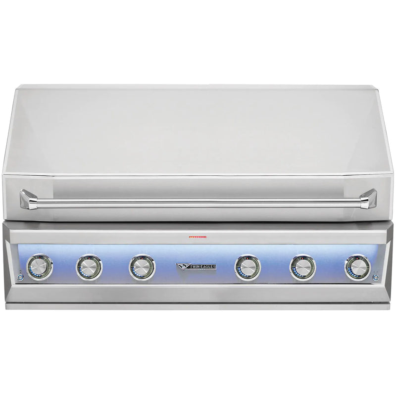 Twin Eagles Eagle One 54-Inch 4-Burner Built-In Gas Grill with Sear Zone & Two Infrared Rotisserie Burners - TE1BQ54RS-L(N)