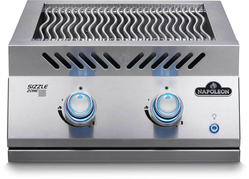 Napoleon grill with two control knobs on a white background
