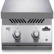 Napoleon Built-In Dual Gas Side Burner with Stainless Steel Lid and Sizzle Zone Technology for Outdoor Kitchens