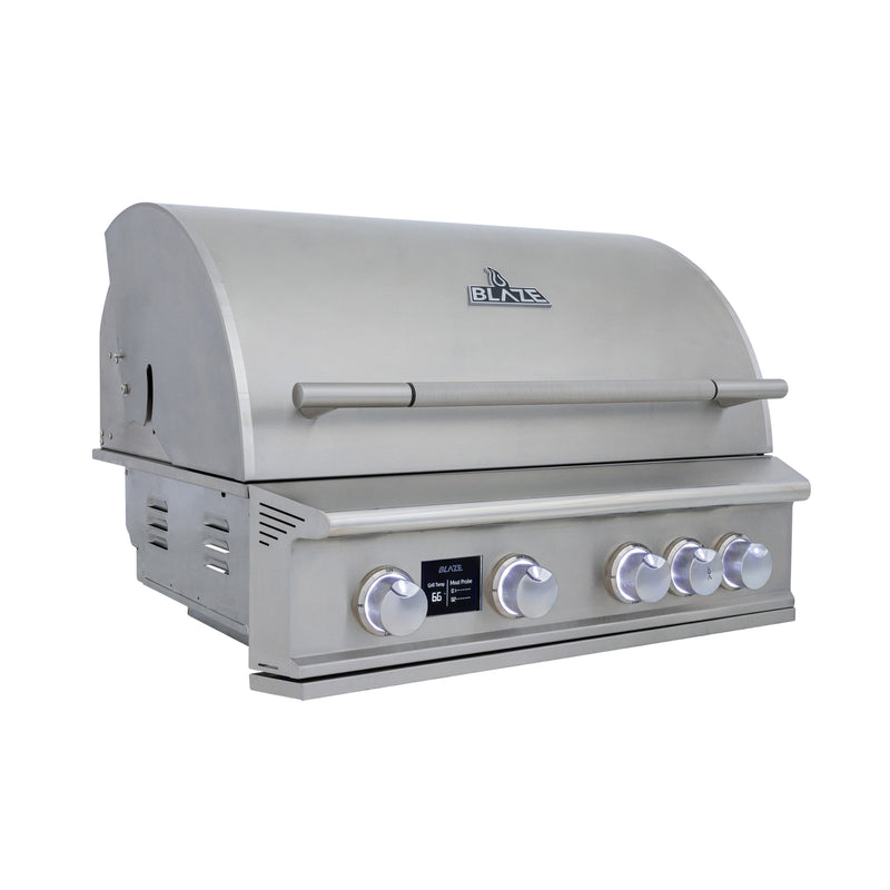 Blaze LTE PRO 32-Inch 4-Burner Built-in Gas Grill w/ Digital Temperature Screen & Rear Infrared Burner - BLZ-4LTEPRO-NG(LP)