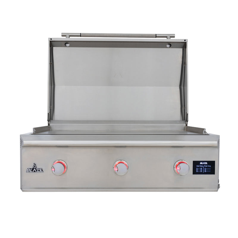 Blaze LTE PRO 40-Inch Built-in Gas Griddle w/ Digital Temperature Screen & Lift-Assist Lid - BLZ-GRIDDLE40-NG(LP)