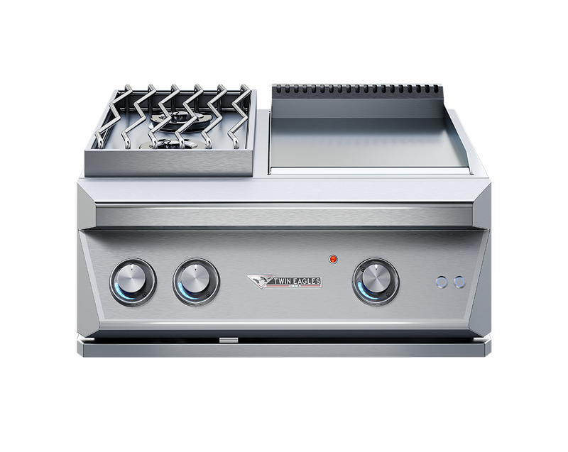 Twin Eagles 30" Breakfast Club, Double Burners w/ Teppanyaki Grill Combo - TEBC30-C