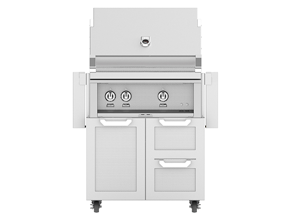 Hestan 30-in Grill w/ Rotisserie On Double Drawer & Door Tower Cart