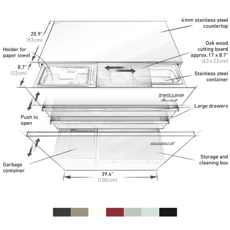 Flammkraft Model M Prep Center Module - Light Grey - 1029550