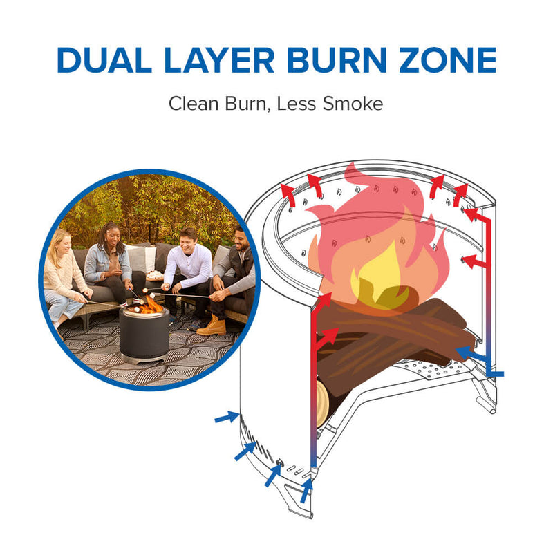 Napoleon Timberwolf® Smokeless Fire Pit 18-inch, Matte Black - NWFPMTI-PHM