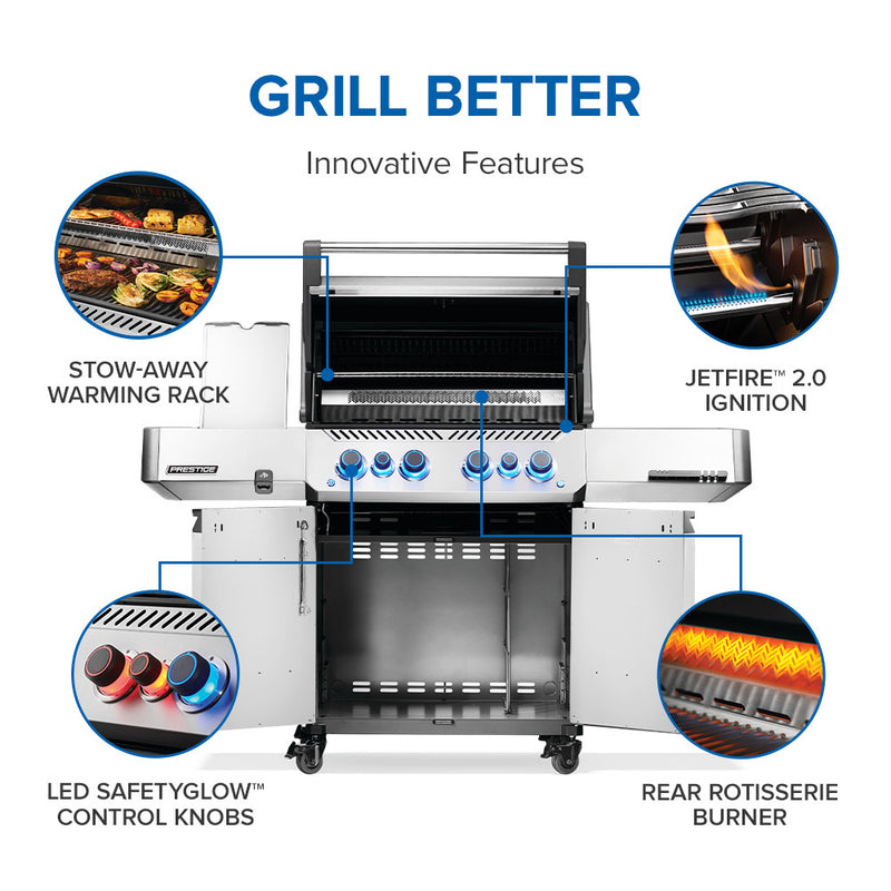 Napoleon Prestige® 500 RSIB with Infrared Side and Rear Burner  6 Burners - P500VRSIBPSS/P500VRSIBNSS