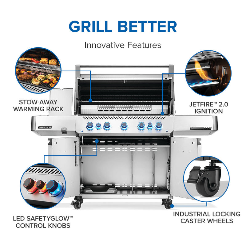 Napoleon Prestige® 665 RSIB with Infrared Side and Rear Burner  7 Burners - P665VRSIBPSS/P665VRSIBNSS