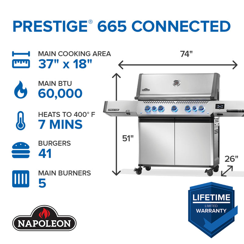 Napoleon  Prestige® 665 Connected RSIB with Infrared Side and Rear Burner  7 Burners - P665VXRSIBPSS/P665VXRSIBNSS