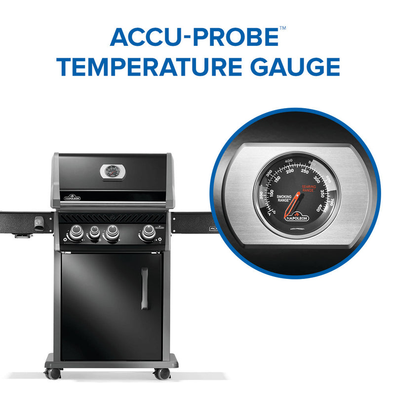 Napoleon Rogue PRO 425 3-Burner Natural Gas Grill w/ Infrared Side Burner - Black - RP425SIBN(P)K(SS)-2