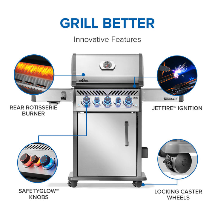 Napoleon Rogue® PRO-S 425 RSIB with Infrared Side and Rear Burner 5 Burners - RPS425RSIBPSS-2/RPS425RSIBNSS-2