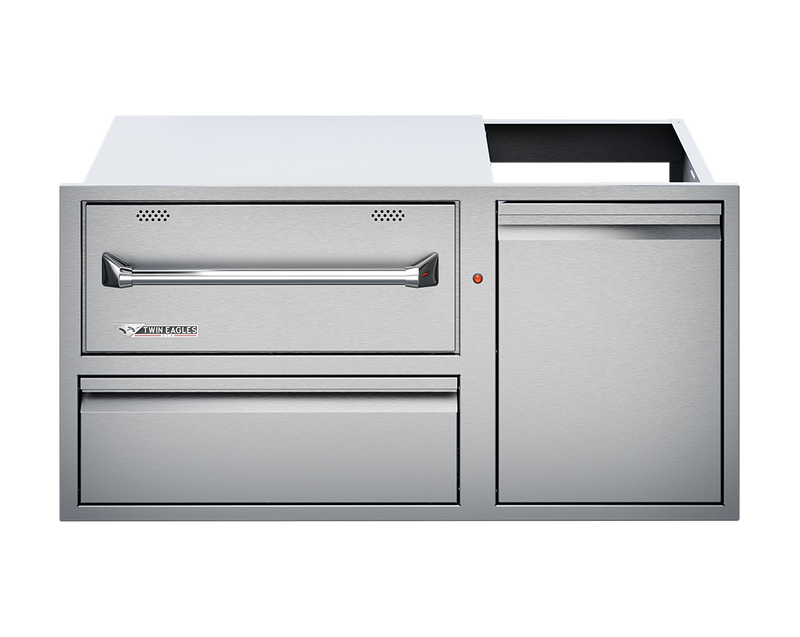 Twin Eagles 42" Warming Drawer Combo, Storage Drawer & Single Door w/ Tank Slide Kit - TEWD42C-C