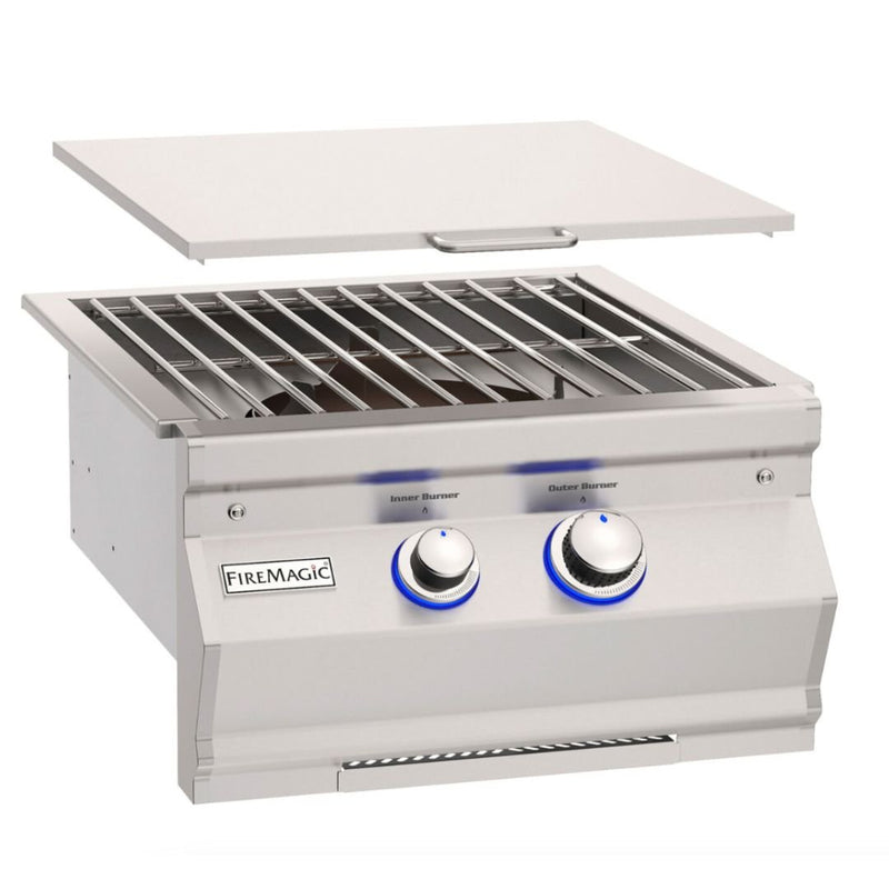 Fire Magic Aurora Built-In Gas Power Burner w/ Porcelain Coated Cast Iron Grid (or Stainless Steel Grid) - 19-7B1(2)N(P)-0