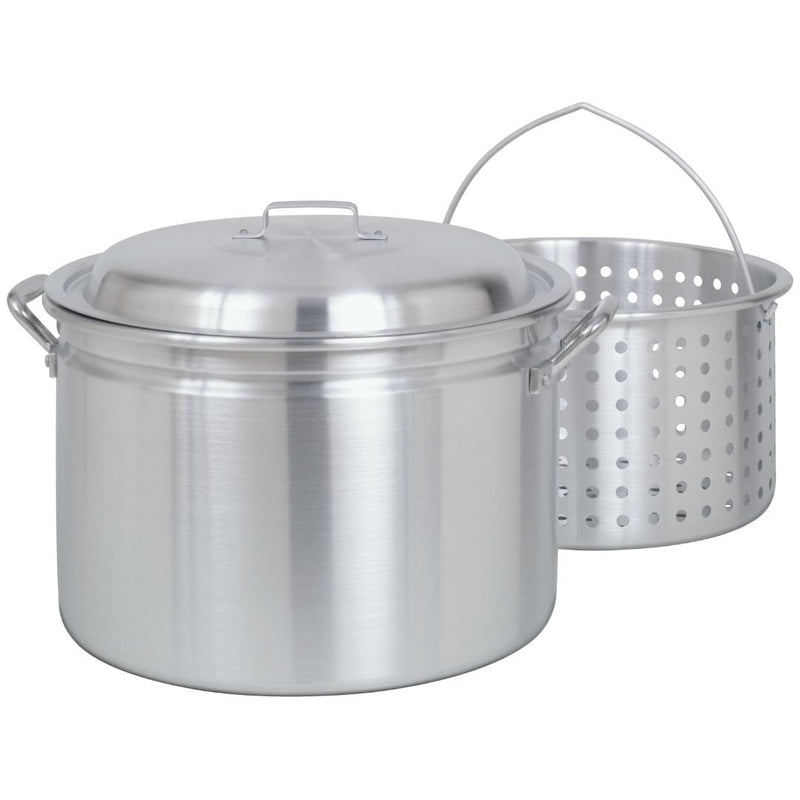 Bayou 24-qt Aluminum Stockpot with Basket ~ a handcrafted classic - 4024