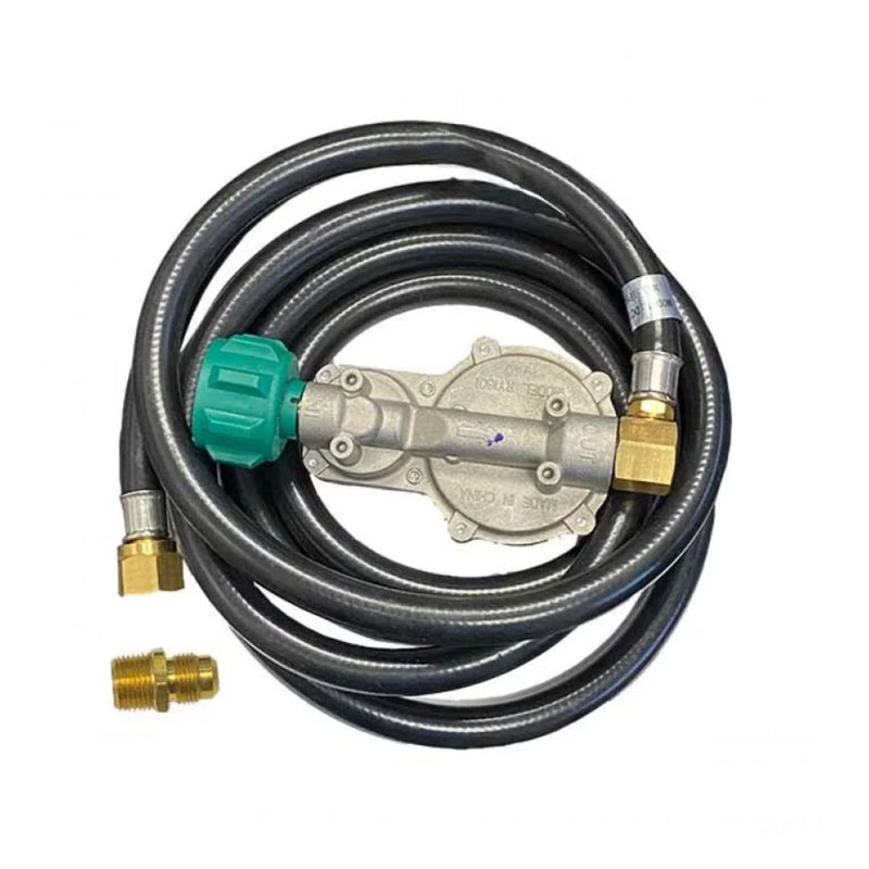 FireMagic 10 Foot Propane Extension Hose and 2 Stage Regulator with Elbow Fitting