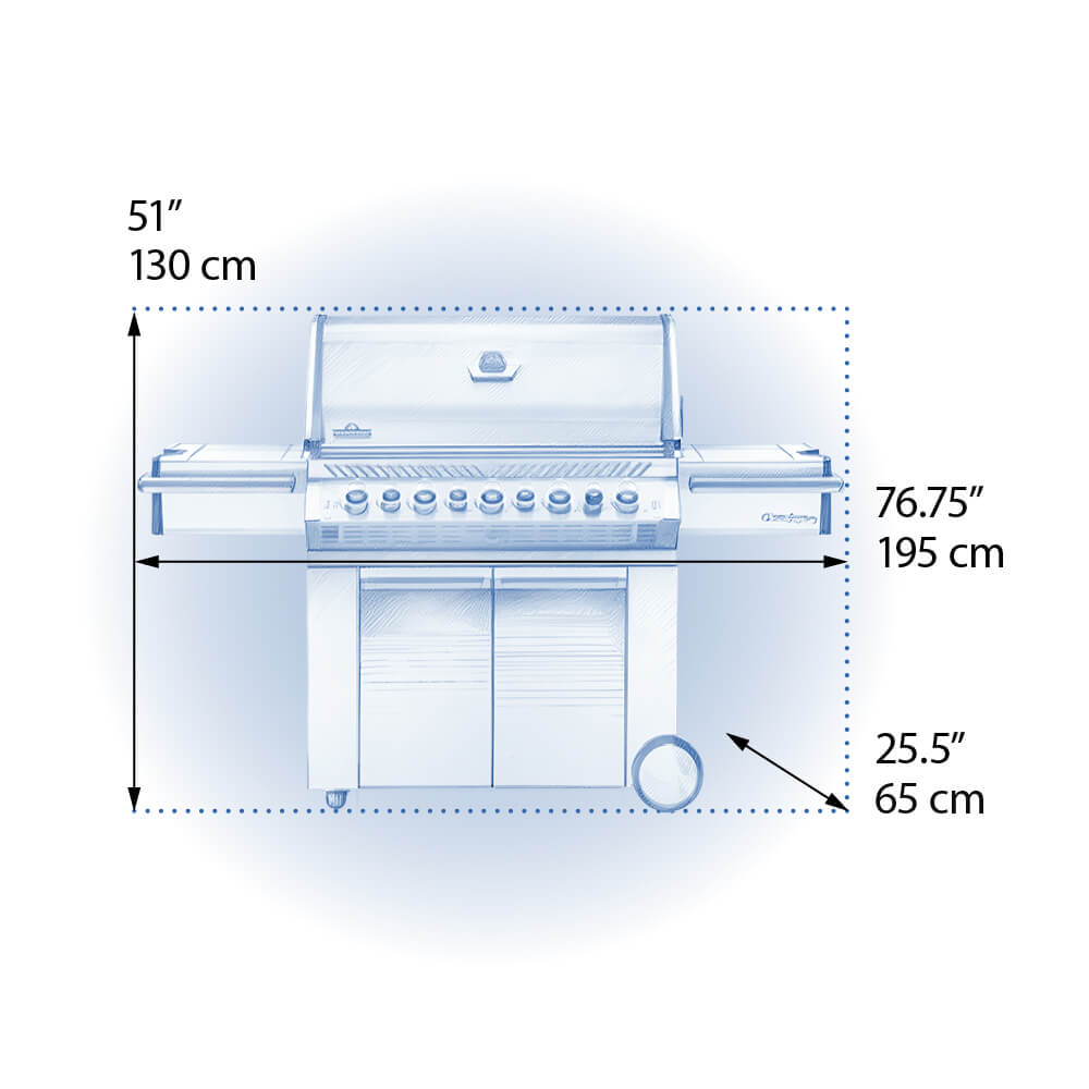 Napoleon Prestige PRO 665 5-Burner Grill w/ Rotisserie & Side Burner - PRO665RSIBPSS-3