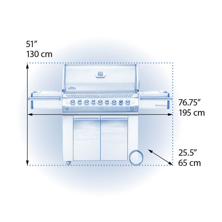 Napoleon Prestige PRO 665 5-Burner Grill w/ Rotisserie & Side Burner - PRO665RSIBPSS-3