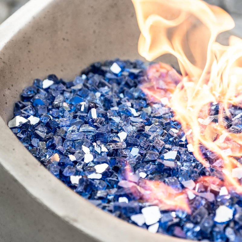 American Fyre Designs Wave 20 Inch Round GFRC Gas Fire Urn in Smoke