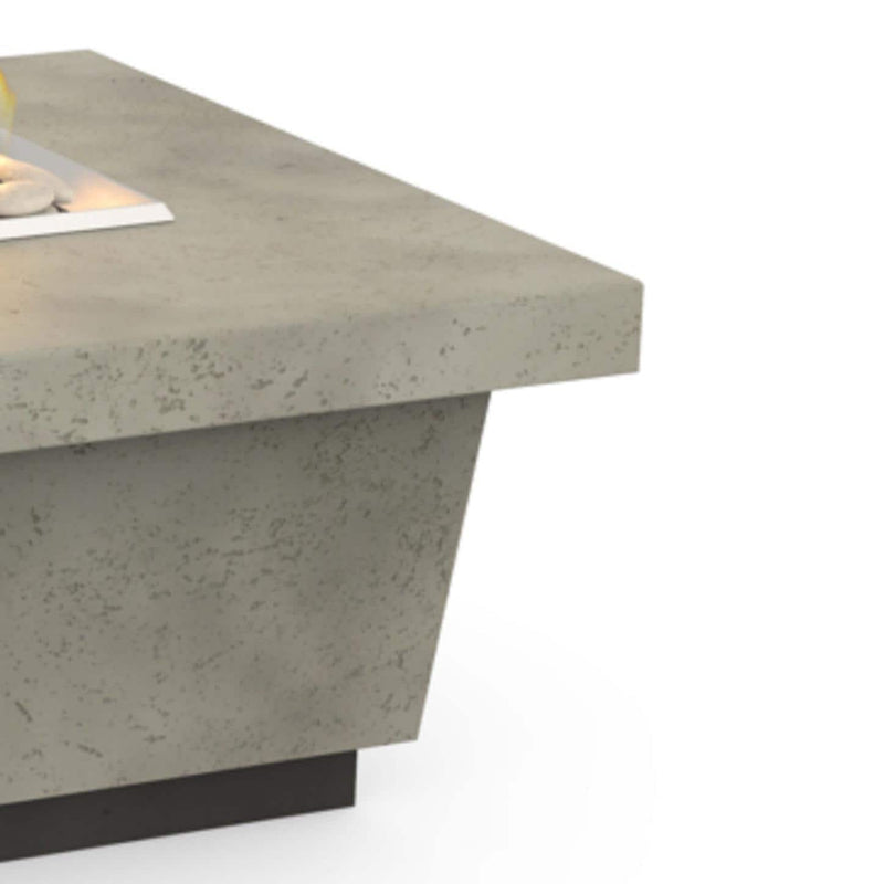 American Fyre Designs Contempo LP Select 52 Inch Rectangular GFRC Propane Fire Pit Table in Light Basalt