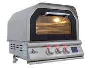 Blaze pizza oven with digital display and control knobs on a white background