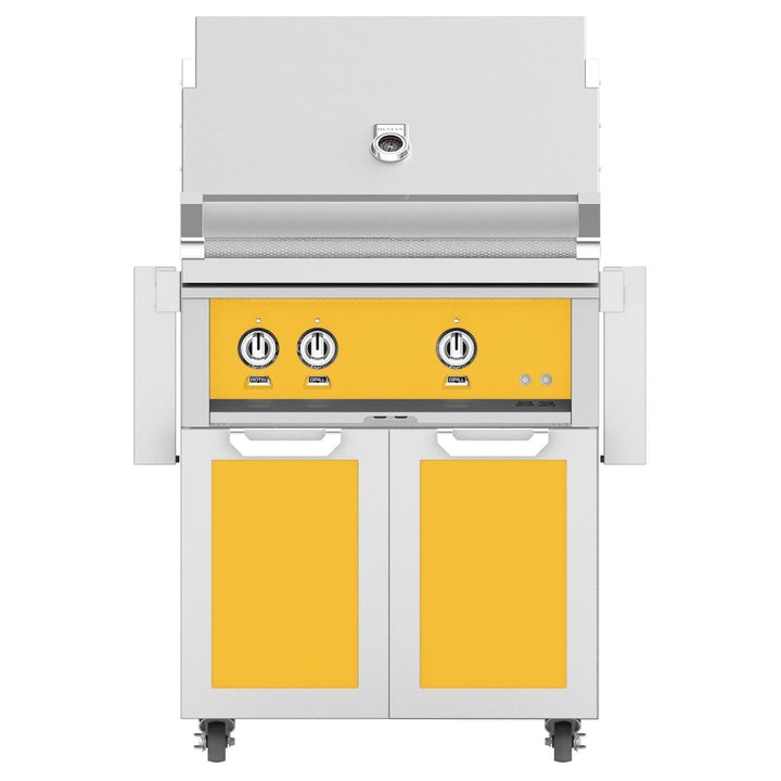 Hestan 30-Inch Gas Grill w/ Rotisserie On Double Door Tower Cart