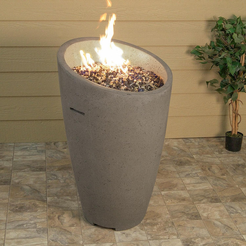American Fyre Designs Eclipse 23 Inch Round GFRC Gas Fire Urn in Smoke