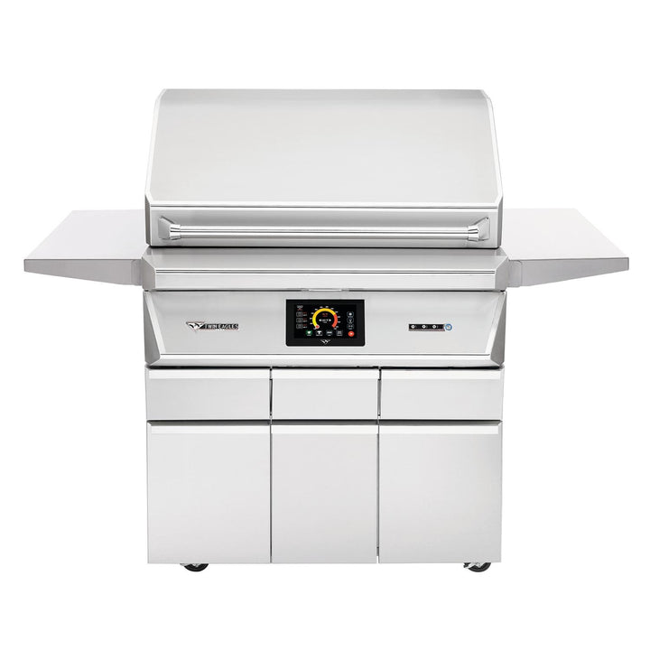 Twin Eagles Wi-Fi Controlled 36-Inch Stainless Steel Pellet Grill and Smoker with Optional Rotisserie On Deluxe Cart - TEPG36 + TEPGB36