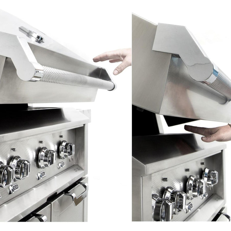 Hestan 36-Inch Gas Grill W/ Rotisserie On Double Drawer & Door Tower Cart