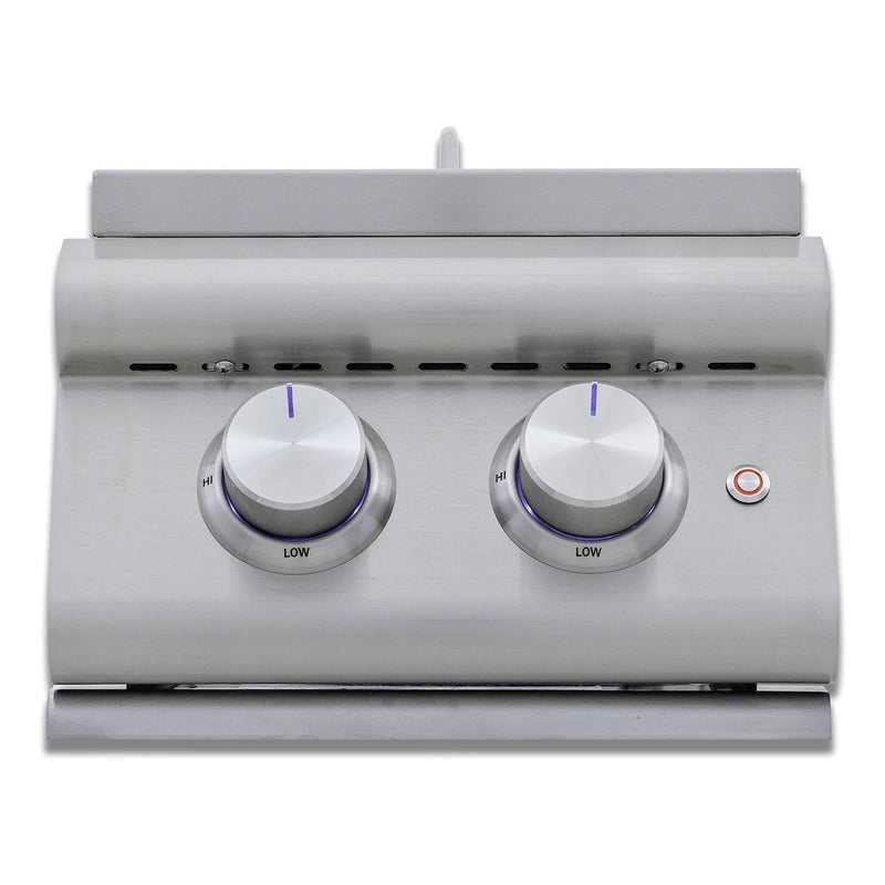 Blaze Premium LTE+ Gas Stainless Steel Double Side Burner w/ Lid - BLZ-SB2-LTE3-LP(NG)