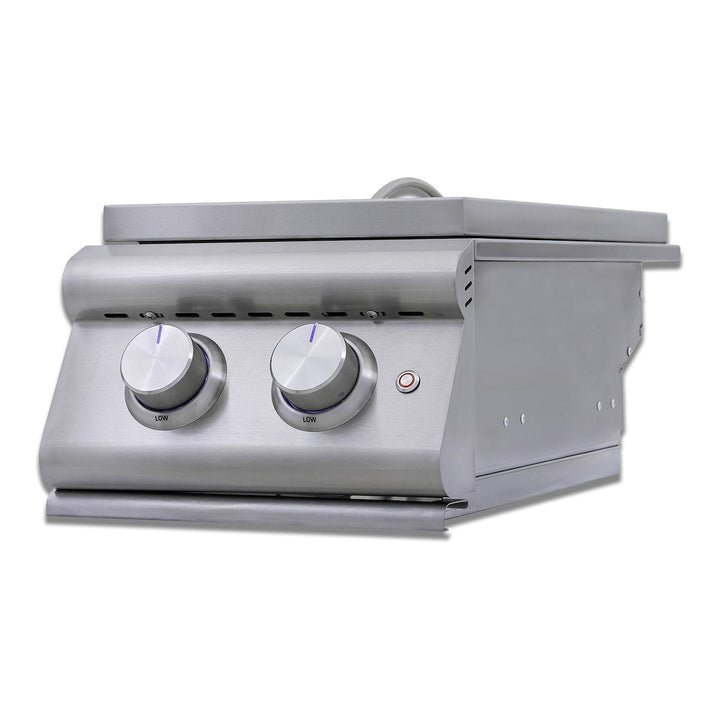 Blaze Premium LTE+ Gas Stainless Steel Double Side Burner w/ Lid - BLZ-SB2-LTE3-LP(NG)