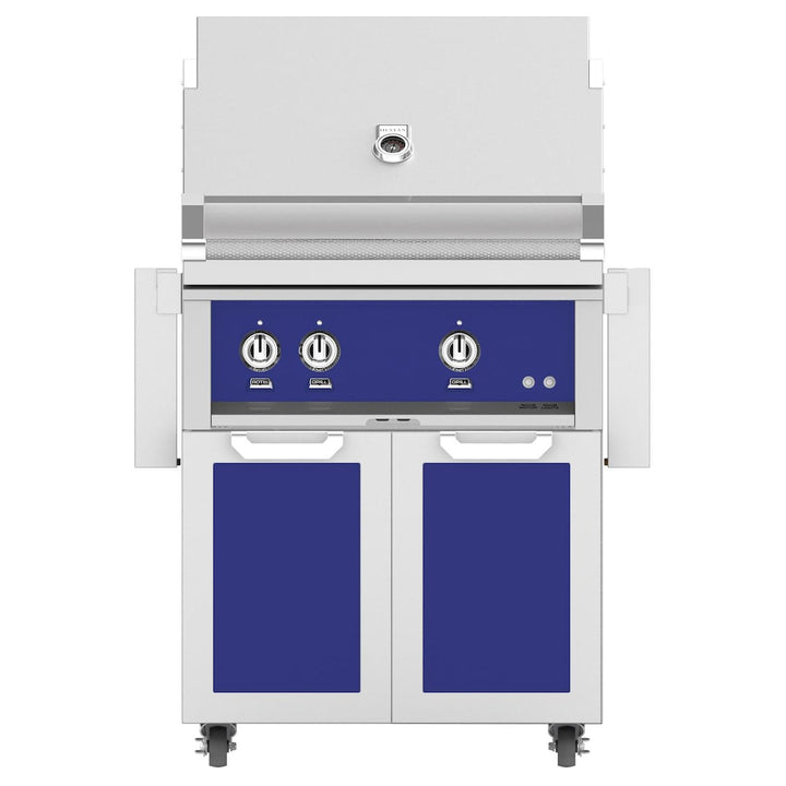 Hestan 30-Inch Gas Grill w/ Rotisserie On Double Door Tower Cart