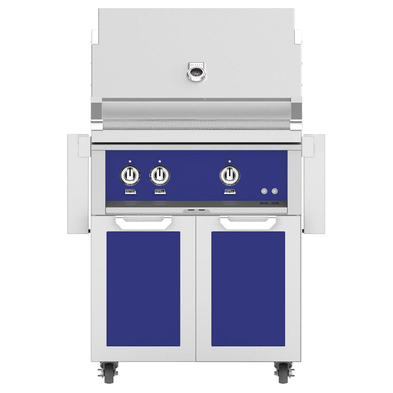 Hestan 30-in Gas Grill w/ Sear Burner & Rotisserie On Double Door Tower Cart