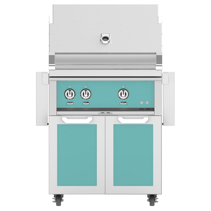 Hestan 30-Inch Gas Grill w/ Rotisserie On Double Door Tower Cart