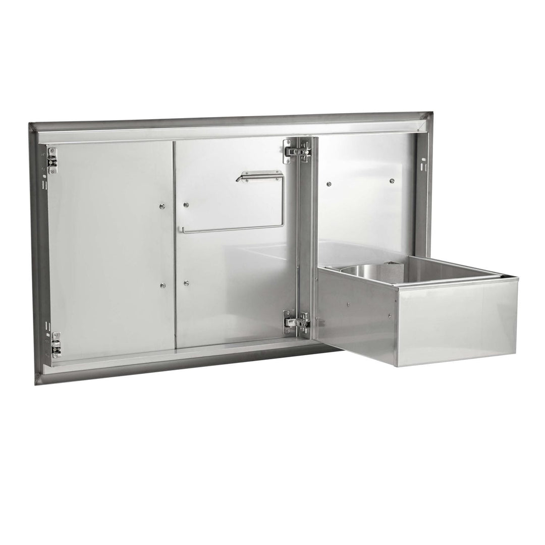 Coyote 45 Inch Double Access Drawer & Roll Out Trash Bin Combo - C3-CDPOD