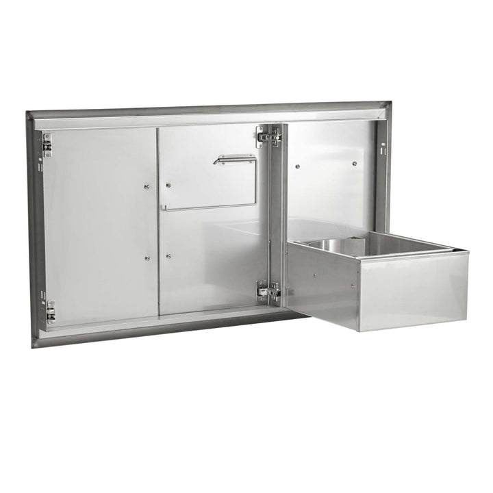 Coyote 45 Inch Double Access Drawer & Roll Out Trash Bin Combo - C3-CDPOD
