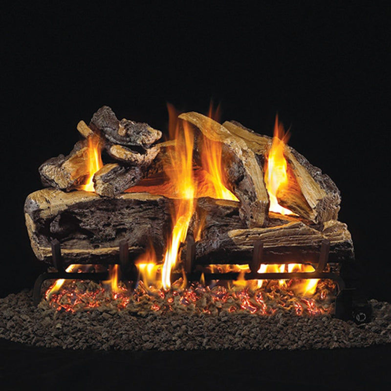 Peterson Real Fyre Charred Rugged Split Oak ANSI Vented Gas Log Set - Natural Gas