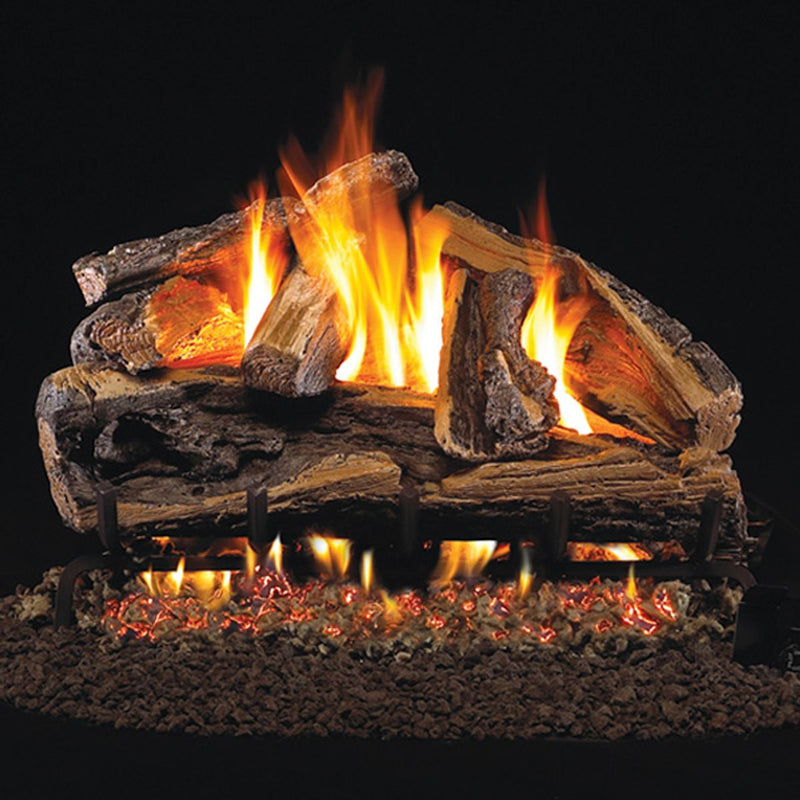 Peterson Real Fyre Rugged Split Oak Vented Gas Log Set - Propane